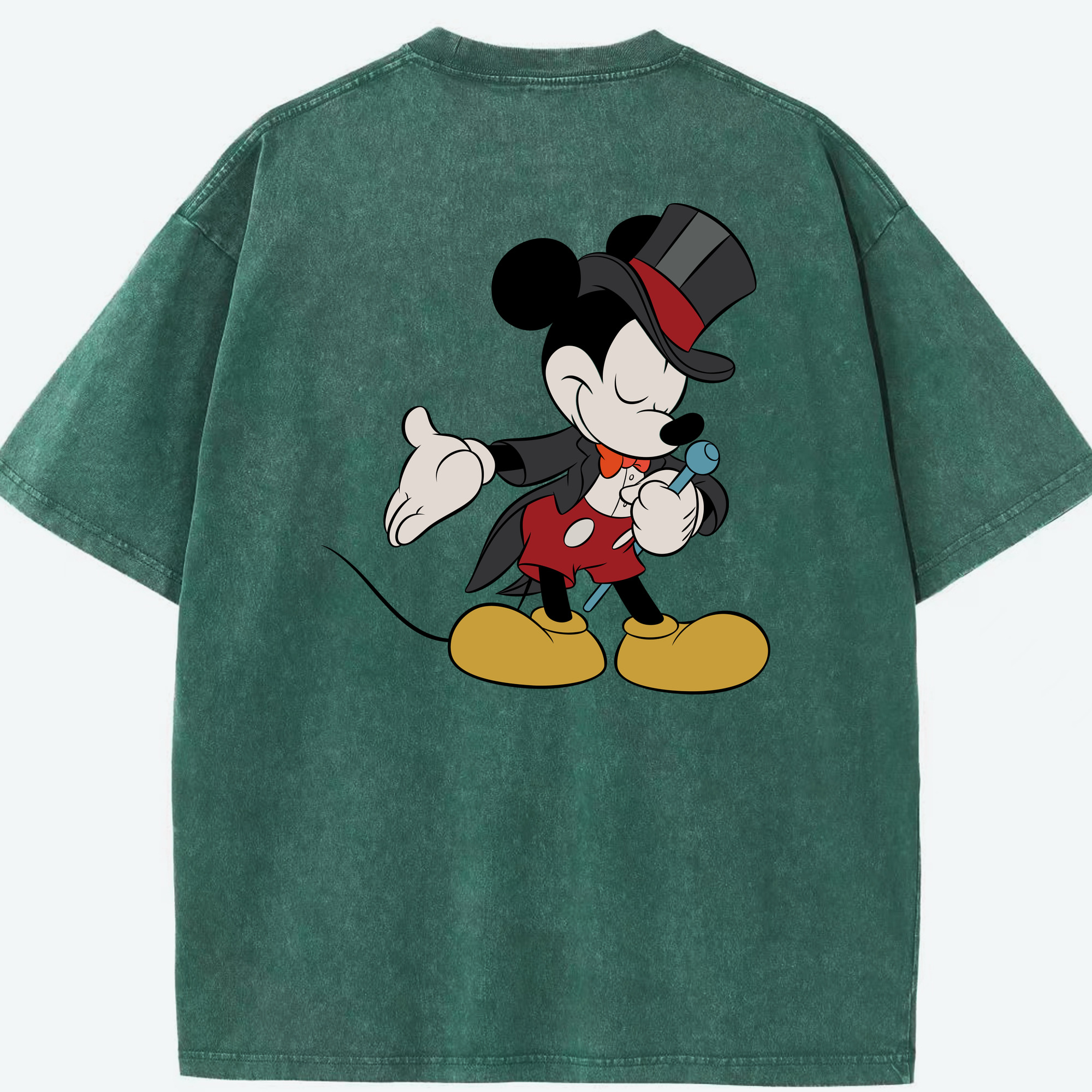 （画像用） ミッキーマウス Mickey Mouse 綿100% ヴィンテージ風 半袖Tシャツ（背面プリント）